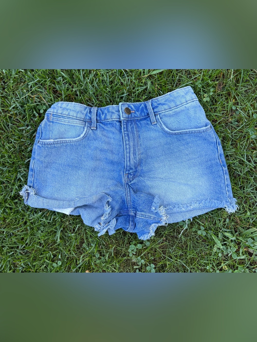 Wrangler Light Blue Washed Cutoff Denim Shorts